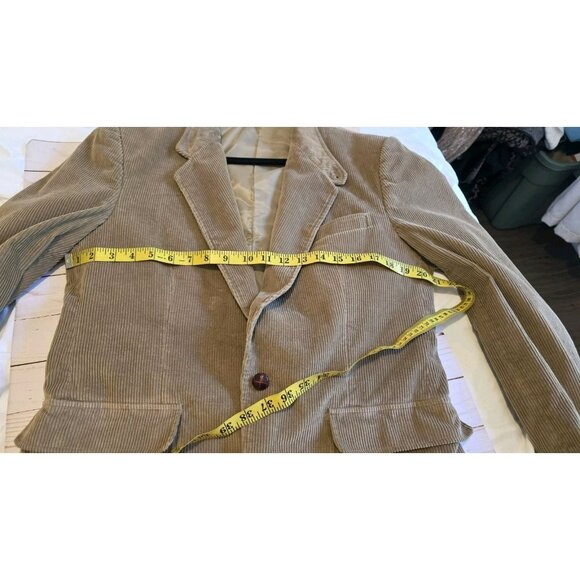Vintage Jordache Blazer Mens Size 40L Brown Tan Corduroy Cotton 2 Button Pockets - Picture 8 of 13